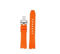 ewgrkba WaterproofFluororubber Watch Strap Compatible With Hamilton VENTURA H24525331 H24585331 24551331 H24595331 Soft Sport 20mm Rubber Watchband(1Orange-silver)