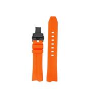 ewgrkba WaterproofFluororubber Watch Strap Compatible With Hamilton VENTURA H24525331 H24585331 24551331 H24595331 Soft Sport 20mm Rubber Watchband(1Orange-black)