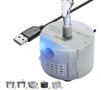 Ewilibe Quiet Cat Fountain Pump, USB-Powered, Compatible with 3.2L/108oz 2.5L 2L Stainless Steel Cat Fountain, White, Above Ground, ABS Mate