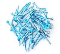 EWILLING Golf Tees Multiple Colors Mixed Size Package, 100pcs Professional Bamboo/Wood Golf Tees, Size 3-1/4", 2-3/4" & 1-1/2" Reduce Friction and Resistance (Blue 2-3/4"+1-1/2")