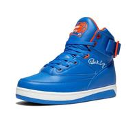 EWING Men's 33 HI x ORION REBOUND Basketball Shoes | Retro 1990 Design Ankle Strap Hybrid Athletic Team Sports Shoes, Blue/Orange/White, 5 UK
