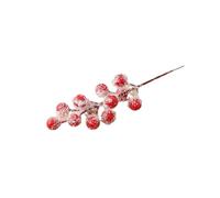 Ewleguzka 12 Pcs Artificial Red Berry Branches with Snow Frost, Christmas Wreath & Tree Decor | Foam Fruit Stems for Festive Garland, Centerpiece Home Holiday Arrangement