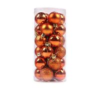 Ewleguzka 24 Pcs Christmas Baubles Set, Shatterproof Plastic Xmas Tree Decorations, Mixed Colour Glittered Balls for Holiday Party & Wedding Decor