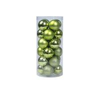 Ewleguzka 24 Pcs Christmas Baubles Set, Shatterproof Plastic Xmas Tree Decorations, Mixed Colour Glittered Balls for Holiday Party & Wedding Decor
