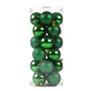 Ewleguzka 24 Pcs Christmas Baubles Set, Shatterproof Plastic Xmas Tree Decorations, Mixed Colour Glittered Balls for Holiday Party & Wedding Decor