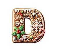 Ewleguzka 26 Letters Christmas Tree Ornaments, Gingerbread Candy Pattern Personalised Decor, DIY Christmas Hanging Pendants for Xmas Tree