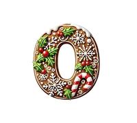 Ewleguzka 26 Letters Christmas Tree Ornaments, Gingerbread Candy Pattern Personalised Decor, DIY Christmas Hanging Pendants for Xmas Tree