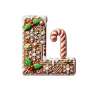 Ewleguzka 26 Letters Christmas Tree Ornaments, Gingerbread Candy Pattern Personalised Decor, DIY Christmas Hanging Pendants for Xmas Tree
