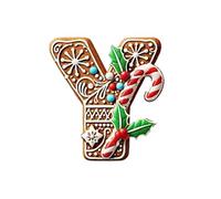 Ewleguzka 26 Letters Christmas Tree Ornaments, Gingerbread Candy Pattern Personalised Decor, DIY Christmas Hanging Pendants for Xmas Tree
