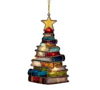 Ewleguzka Book Tree Wall Hanging, Literary Christmas Decoration for Door Wall, Readers Idea