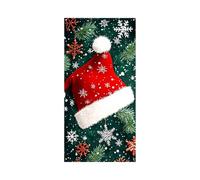 Ewleguzka Christmas Door Decorations Hanging Curtain, Xmas Scene Cover for Doorway with Santa Sleigh Snowman, Winter Wonderland Background for Home Wall Party