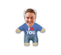 Ewleguzka Custom Face Pillow, Personalized Photo Stuffed Pillows, 3D Printing Head Body Shaped Cushions for Home Sofa Bedding Funny Christmas Halloween Decoration Gifts Him Her Bf Gf