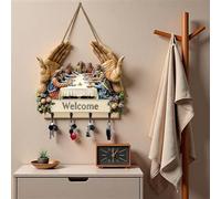 Ewleguzka Disciples Wall Art Religious Key Holder, Wooden Christian Key Hanger with 12 Apostles Design for Home Entryway, Catholic Faith Decor