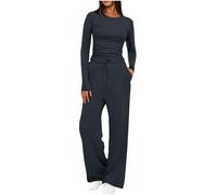 Ewleguzka Women Tracksuits Sets Ladies Long Sleeve Sim Fitted Stretchy Leisuire Suits Sets High Waist Jogger Pants Loungewear Sers Sweatsuits
