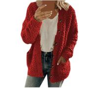 Ewleguzka Women's Teddy Fleece Winter Coat Sherpa Lined Jacket Button Up Teddy Bear Coats Soft Ladies Fleece Tops Sweater Outwear Winter Clothes