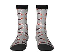 EWMAR Beagle Patterns Medium Length Socks Leisure Sports Print Polyester Socks For Men And Women, 3 Black, One Size