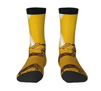 EWMAR Cute Crying Chainsaw Medium Length Socks Leisure Sports Print Polyester Socks For Men And Women, 2 Black, One Size