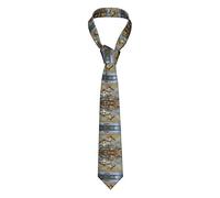 EWMAR Fishing Lake Fishermen Necktie For Men, 3.15 Inches Wide Fashion Suit Ties For Business Birthday Wedding Banquet Party