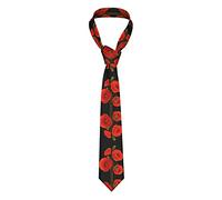 EWMAR Poppy Flowers Men's Classic Silk Tie, Men's Skinny Business Wedding Formal Fashion Tie