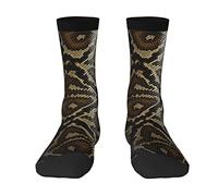 EWMAR Snake Skin Medium Length Socks Leisure Sports Print Polyester Socks For Men And Women, 3 Black, One Size