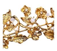 EWMKEODCA Bronze Flowers, Diamonds, Crowns, Tiaras, Alloy Pearls, Delicate Bridal Tiaras, Photo Studio Hair Accessories