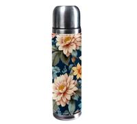 ewndhtse 500ml Stainless Steel Insulated Cup Leak Proof Insulation Beautiful Hibiscus Flower Print