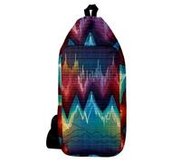 ewndhtse Heart Beat Pattern Men's Crossbody Bag, Travel Storage Shoulder Handbag, Small Chest Bag with Strap