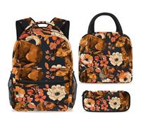 ewndhtse School Backpack Set with Lunch Bag Pencil Case, 3 Pcs School Book Bags Set Travel Backpack Casual Daypack for Teens Girls Boys Primary Junior Middle - Dachshund Dog
