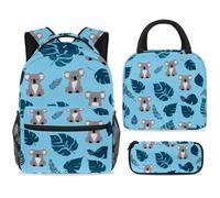 ewndhtse School Backpack Set with Lunch Bag Pencil Case, 3 Pcs School Book Bags Set Travel Backpack Casual Daypack for Teens Girls Boys Primary Junior Middle - Cute Koala