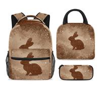 ewndhtse School Backpack Set with Lunch Bag Pencil Case, 3 Pcs School Book Bags Set Travel Backpack Casual Daypack for Teens Girls Boys Primary Junior Middle - Rabbit's Shadow
