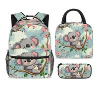 ewndhtse School Backpack Set with Lunch Bag Pencil Case, 3 Pcs School Book Bags Set Travel Backpack Casual Daypack for Teens Girls Boys Primary Junior Middle - Koala and Tree