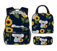 ewndhtse School Backpack Set with Lunch Bag Pencil Case, 3 Pcs School Book Bags Set Travel Backpack Casual Daypack for Teens Girls Boys Primary Junior Middle - Cute Koala