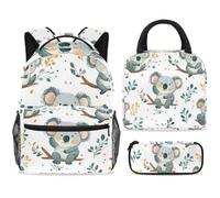 ewndhtse School Backpack Set with Lunch Bag Pencil Case, 3 Pcs School Book Bags Set Travel Backpack Casual Daypack for Teens Girls Boys Primary Junior Middle - Koala and Tree