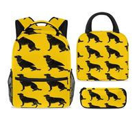 ewndhtse School Backpack Set with Lunch Bag Pencil Case, 3 Pcs School Book Bags Set Travel Backpack Casual Daypack for Teens Girls Boys Primary Junior Middle - Dogs