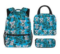 ewndhtse School Backpack Set with Lunch Bag Pencil Case, 3 Pcs School Book Bags Set Travel Backpack Casual Daypack for Teens Girls Boys Primary Junior Middle - Cute Koala