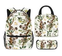 ewndhtse School Backpack Set with Lunch Bag Pencil Case, 3 Pcs School Book Bags Set Travel Backpack Casual Daypack for Teens Girls Boys Primary Junior Middle - Koalas in The Tree