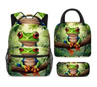 ewndhtse School Backpack Set with Lunch Bag Pencil Case, 3 Pcs School Bookbags Set Travel Rucksack Casual Daypack for Teens Girls Boys Primary Junior Middle - Tree on a Large Branch