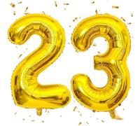 EWODEIEW Balloon Numbers 23 Gold, 40 Inch Balloon 23 Gold Number Balloon 23 Helium Balloon Foil Balloon 23rd Birthday Decoration for Men Women 23rd Birthday Party Anniversary