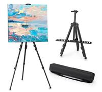 EWOID 2PCS Art Painting Easel Stand, Adjustable Metal Large Easel for Painting, Canvas Heights from 17 to 66 Inch, Standing Easel for Painting, Wedding Sign, Tabletop or Floor, Black