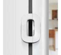 Ewolee Refrigerator Lock, Fridge Freezers Door Lock with Strong Adhesive, Double Buttons Design Kid Child Baby Safety Locks for Home Kitchen (White)