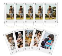 EWONLIFE 10-Pack Polaroid Magnet Frame for Refrigerator, 2.36 x 3.54 Inch Double Sided Acrylic Clear Instax Mini Magnetic Photo Holder for Instant Photos Display
