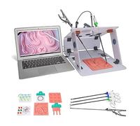 EWOPTGFF Laparoscopic Trainer Simulator Box, Laparoscopic Training Simulator Box, Laparoscopic Trainer Set with HD Endoscope Camera & 4 Surgical Instruments & 8 Training Modules for Doctor