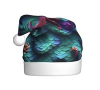 EWQrtyy 3d Magical Dragon Scales Pattern Printing Community Gatherings Christmas Hats For Unisex Adults Women Men Stage Performances Holiday Joy