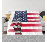 EWQrtyy America Flag And Hippie Peace Printing Ultra Soft Micro Fleece Blanket, Anti Pilling Flannel Blankets For Bed Sofa,Foldable 2 Sizes