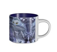 EWQrtyy Arctic Owl Printing Large-Capacity Ceramic Mugs, Practical Cups for Cafés & Offices, Comfortable Handle,Stable Base