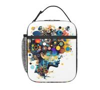 EWQrtyy Artificial Intelligence Brain Print Insulated Lunch Bag, Thermal Lunch Tote, Portable Cooler Bag for Temperature Control and Carry