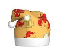 EWQrtyy Beer And Crawfish Pattern Printing Community Gatherings Christmas Hats For Unisex Adults Women Men Stage Performances Holiday Joy