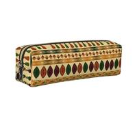 EWQrtyy Bohemia Style Traditional African Pattern Printing School Leather Pen Pencil Case,Zip Pouch,Accessories Holder, Stationery Bag,Back to School Gift