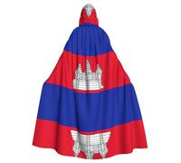 EWQrtyy Cambodia Flag Printing Cloak, Adult Halloween Hooded Cloak For Costume Parties,Carnival Party Supplies With Large Hood