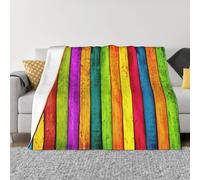 EWQrtyy Colored Wooden Board Printing Ultra Soft Micro Fleece Blanket, Anti Pilling Flannel Blankets For Bed Sofa,Foldable 2 Sizes